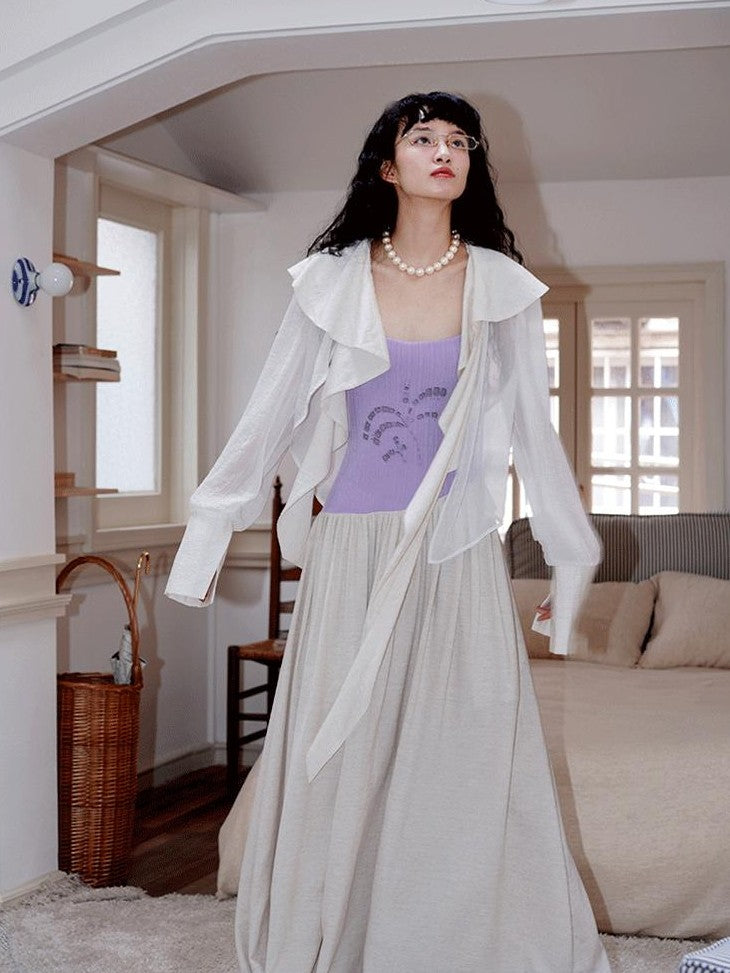 badtaste Embroidered Burnout Patchwork New Chinese Style Women's Slim Slip Maxi Dresses