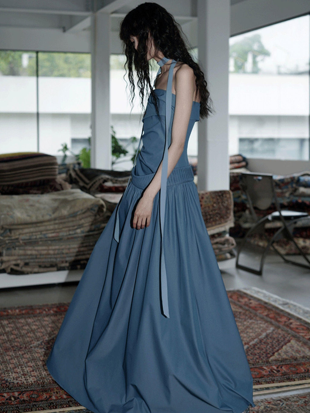 badtaste Embroidered New Chinese Faux Two Piece Women's Strapless Maxi Dresses