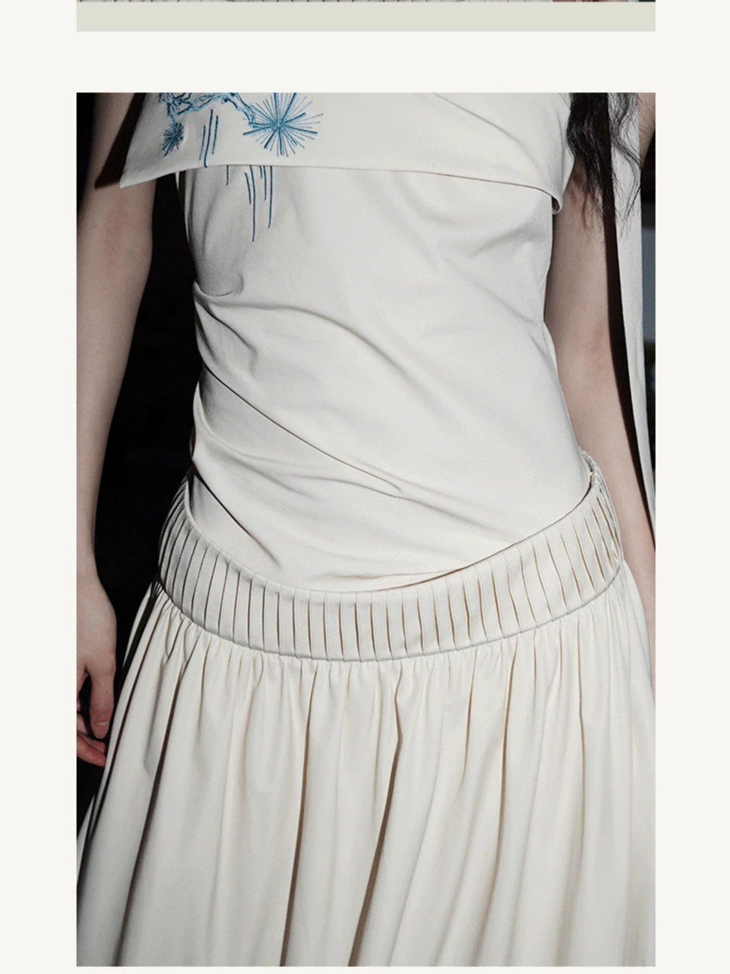 badtaste Embroidered New Chinese Faux Two Piece Women's Strapless Maxi Dresses