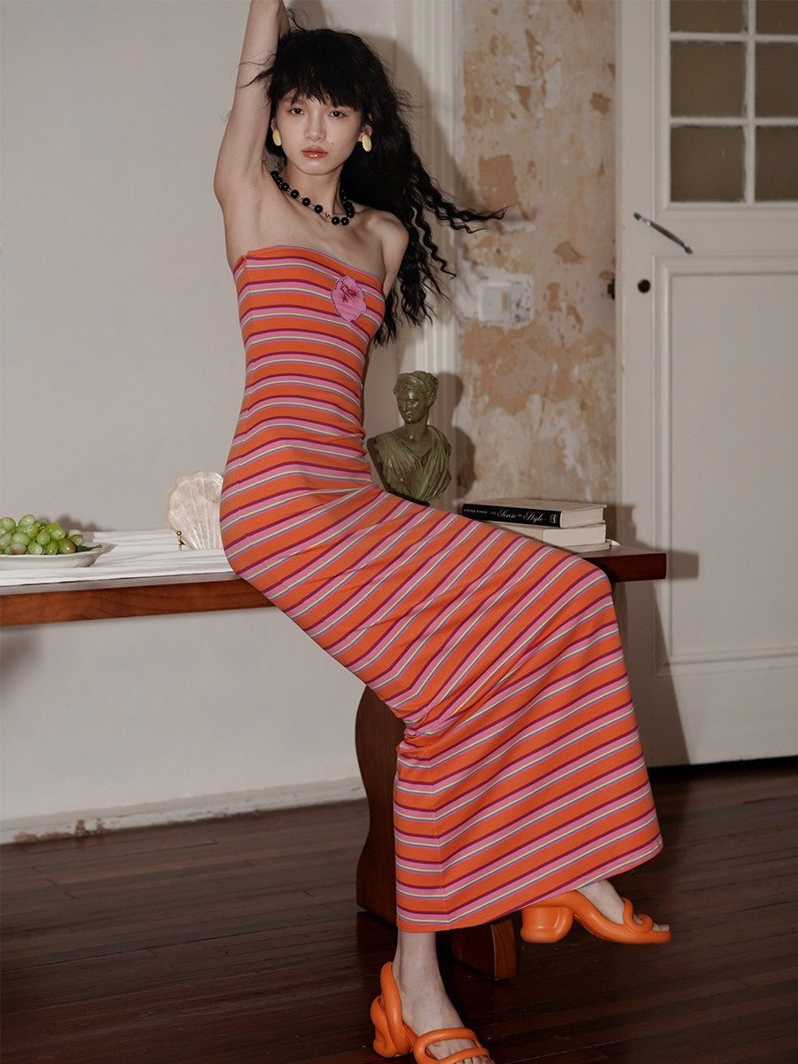 badtaste_Embroidered_Striped_Chinese_Women's_Knit_Strapless_Maxi_Dresses_805451673918_MISSTT