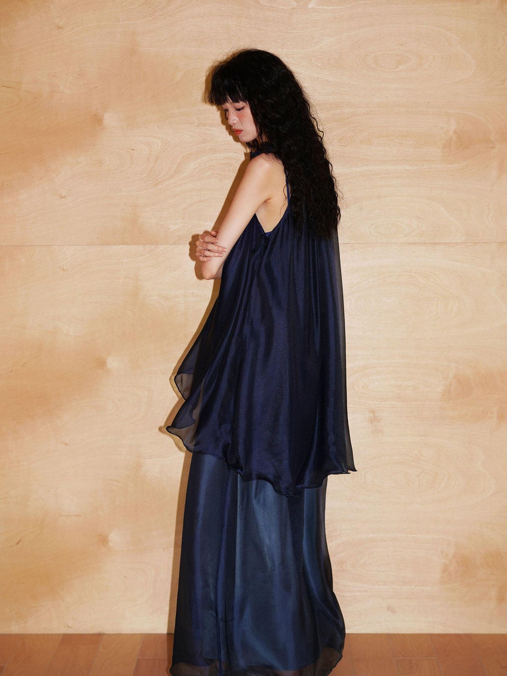 badtaste Flowing Pearlescent Strappy Puff Skirt Women's Tulle Slip Maxi Dresses