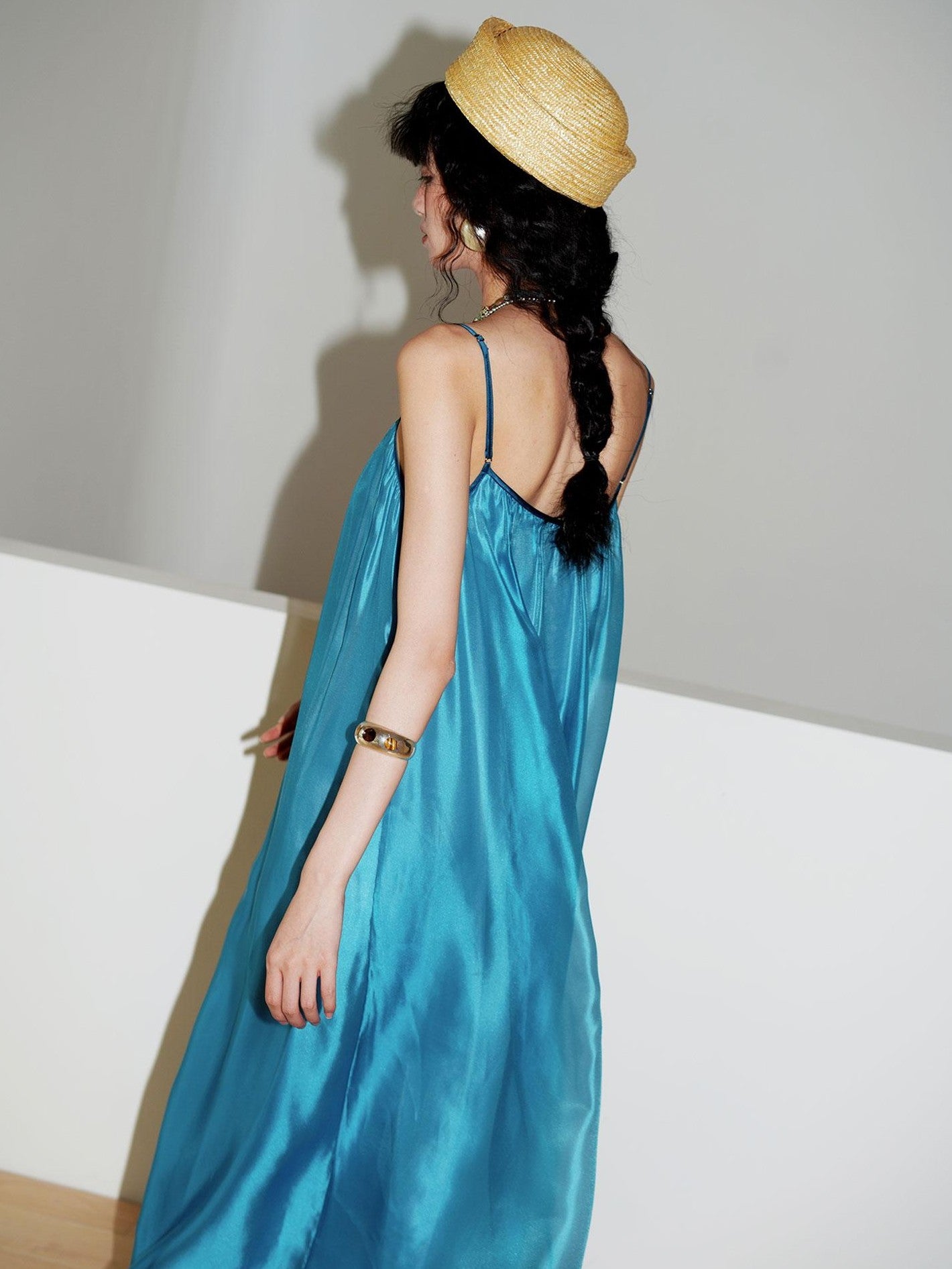 badtaste Flowing Pearlescent Strappy Puff Skirt Women's Tulle Slip Maxi Dresses