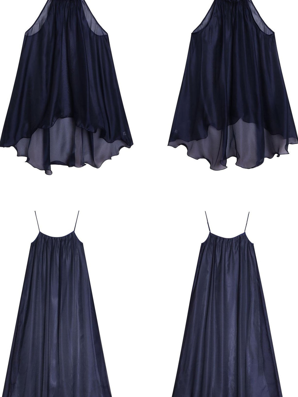 badtaste Flowing Pearlescent Strappy Puff Skirt Women's Tulle Slip Maxi Dresses