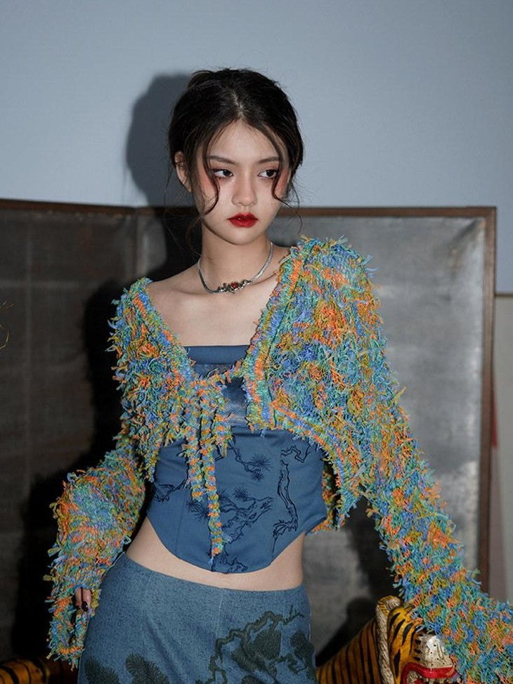 badtaste High Waist Slimming Embroidered Patchwork Neo Chinese Western Women's Camisoles