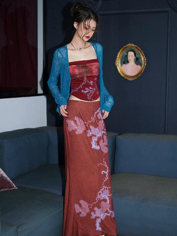 badtaste High Waist Slimming Embroidered Patchwork Neo Chinese Western Women's Camisoles