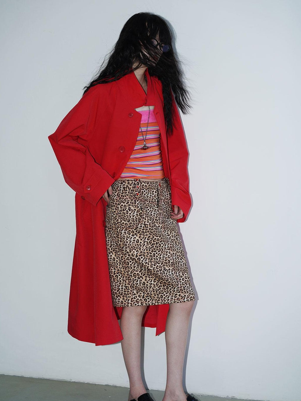 badtaste Leopard Embroidered Slim Split Low Waist Women's Suede Pencil Skirts