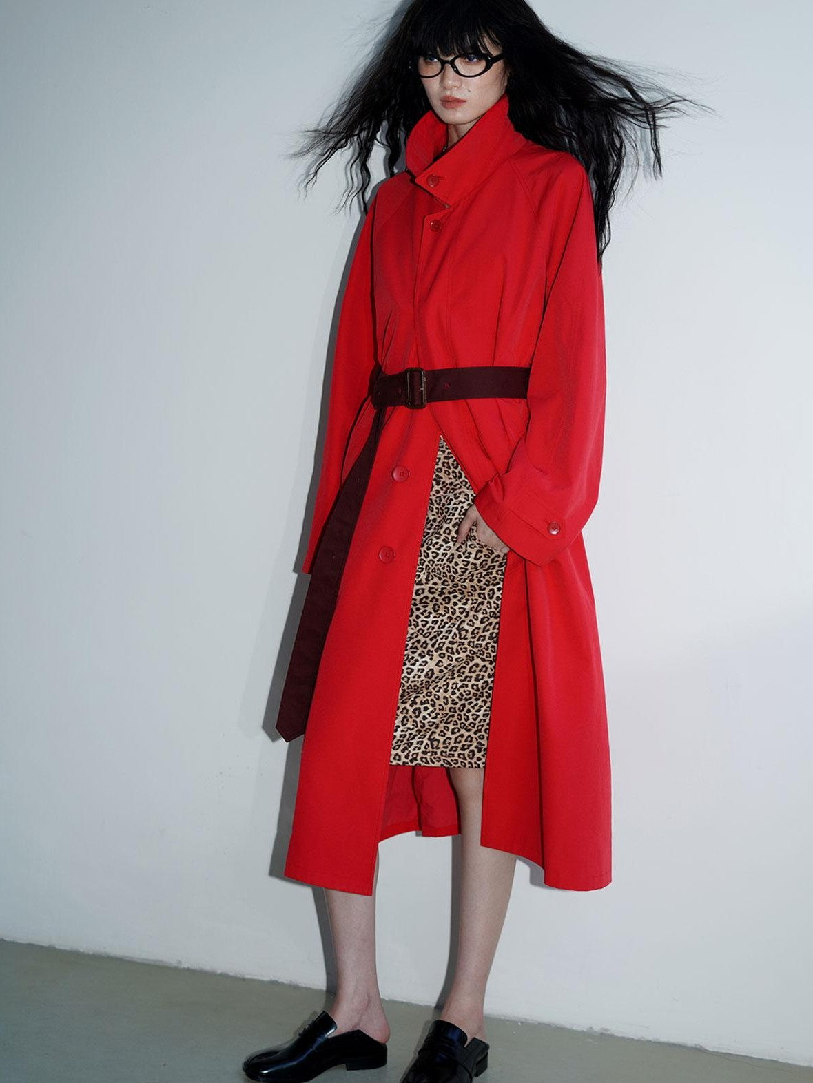 badtaste Leopard Embroidered Slim Split Low Waist Women's Suede Pencil Skirts