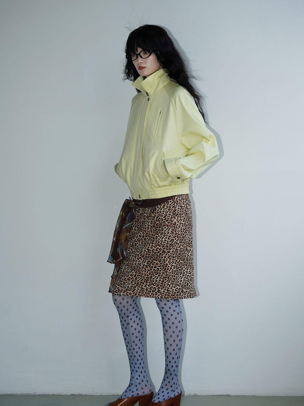 badtaste Leopard Embroidered Slim Split Low Waist Women's Suede Pencil Skirts