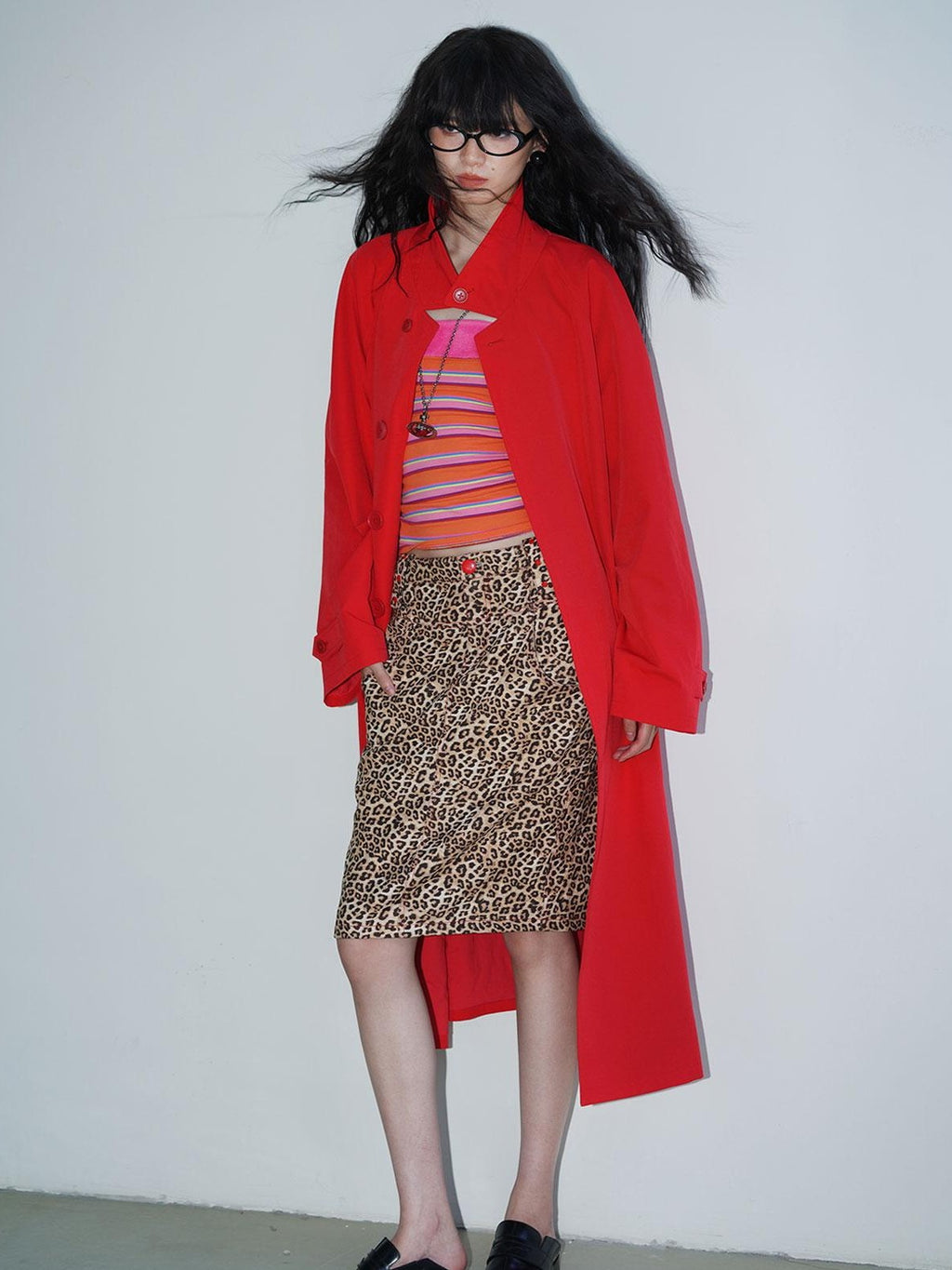badtaste Leopard Embroidered Slim Split Low Waist Women's Suede Pencil Skirts