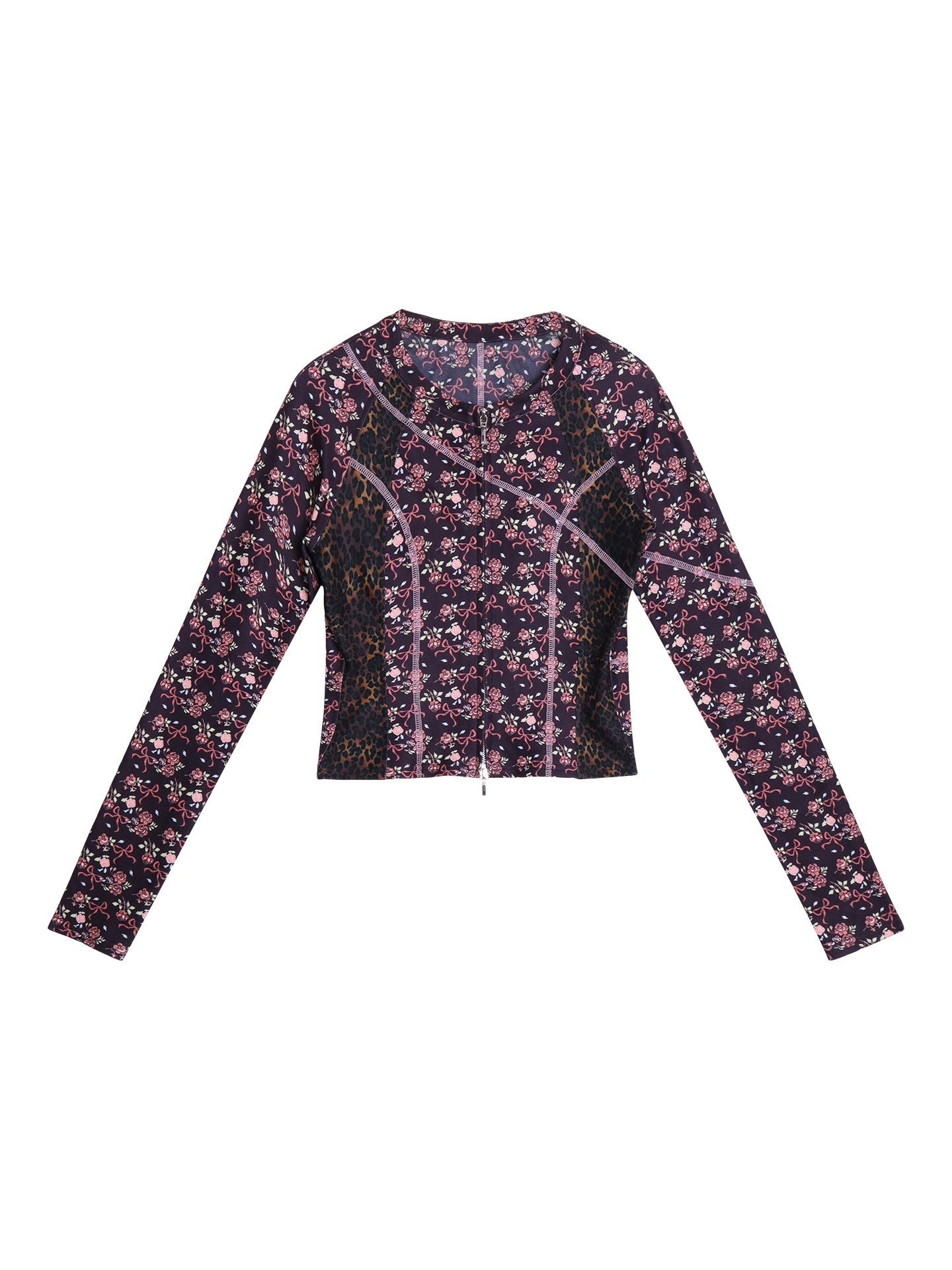 badtaste_Leopard_Print_Floral_Patchwork_Slim_Women's_Fleece_Long_Sleeve_T-shirts_990823985597_MISSTT