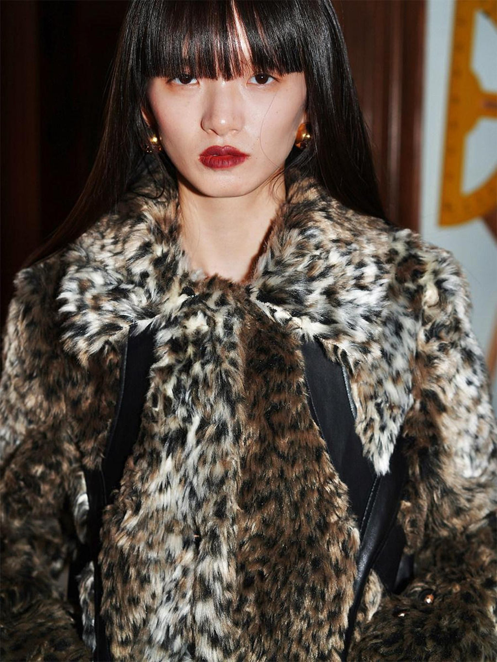 badtaste Leopard Print Short Loose Vintage Western Women's Faux Fur Coats