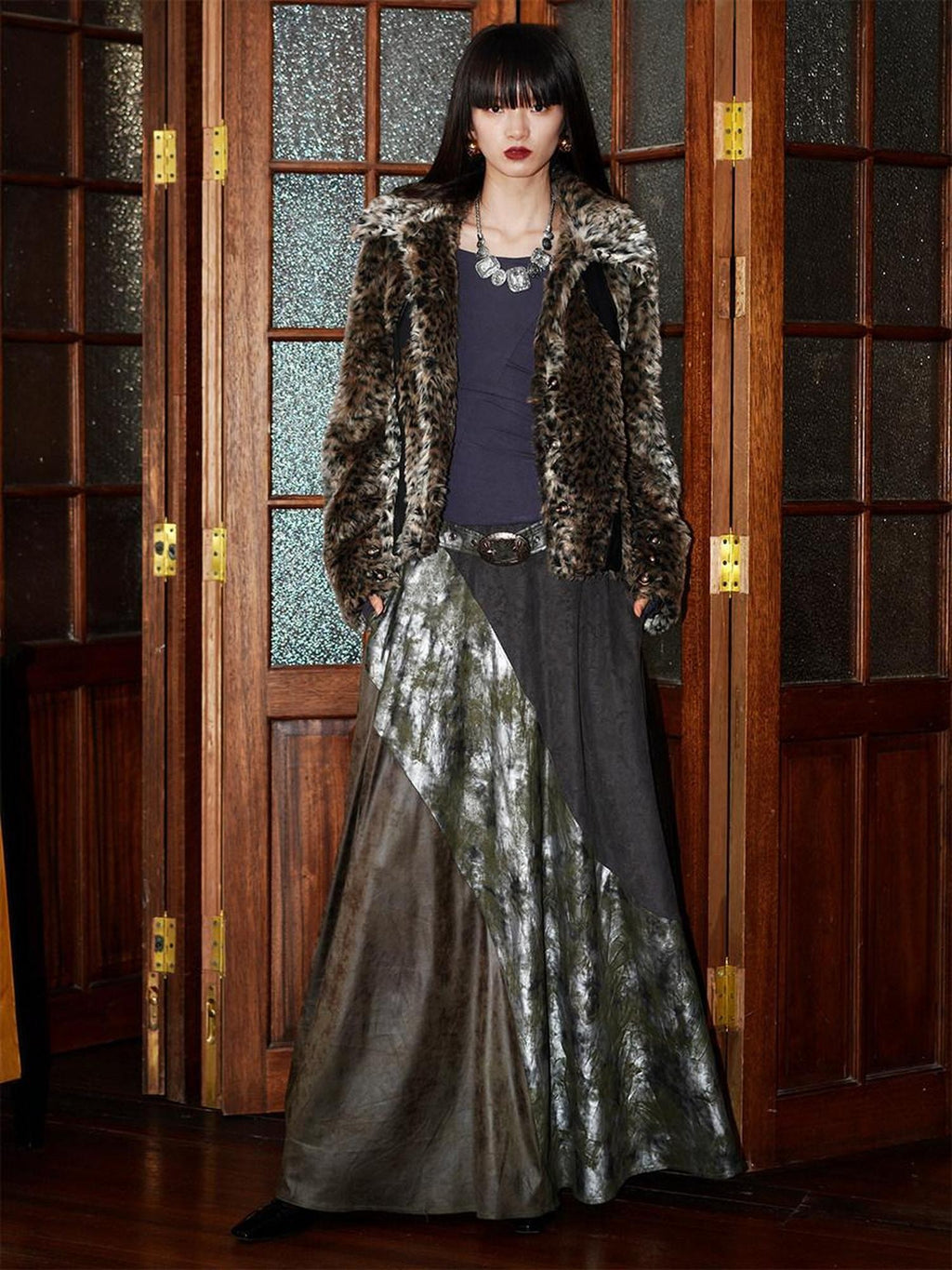 badtaste Leopard Print Short Loose Vintage Western Women's Faux Fur Coats