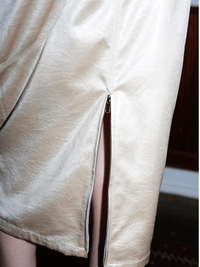 badtaste Light Gold Metallic Texture Fishtail Mid Waist Slim Retro Women's Midi Skirts