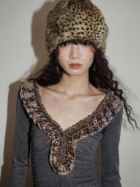 badtaste Metallic Knit Leather Panel V-neck Slimming Vintage Women's Casual Maxi Dresses