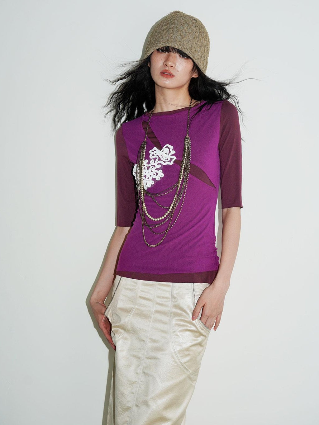 badtaste Metallic Sheen H Line Low Waist Slim Vintage Women's Light Gold Midi Skirts