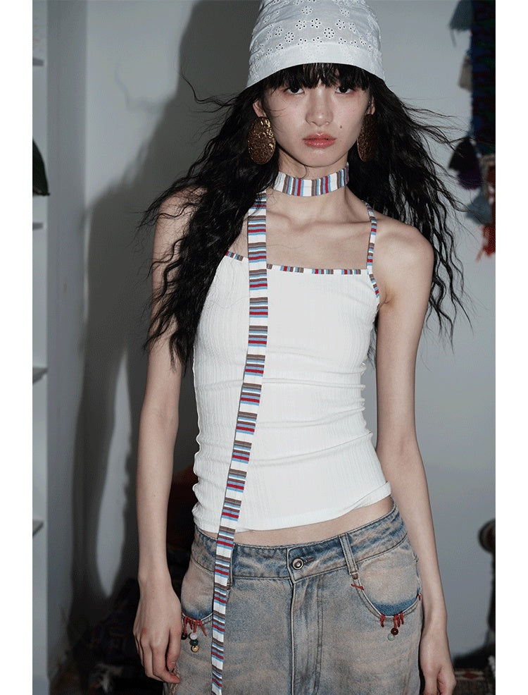badtaste_Multicolor_Textured_Knit_Slim_Fit_Neck_Cord_Two_Piece_Women's_Halter_Tops_794657233701_MISSTT