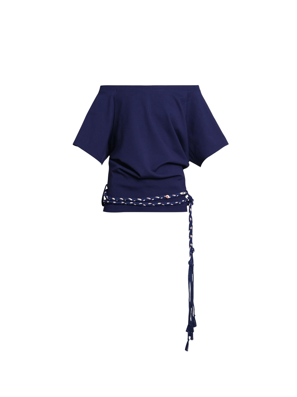 badtaste_Navy_Solid_Asymmetrical_Multiway_Structured_Women's_Off-shoulder_T-shirts_937010381422_MISSTT