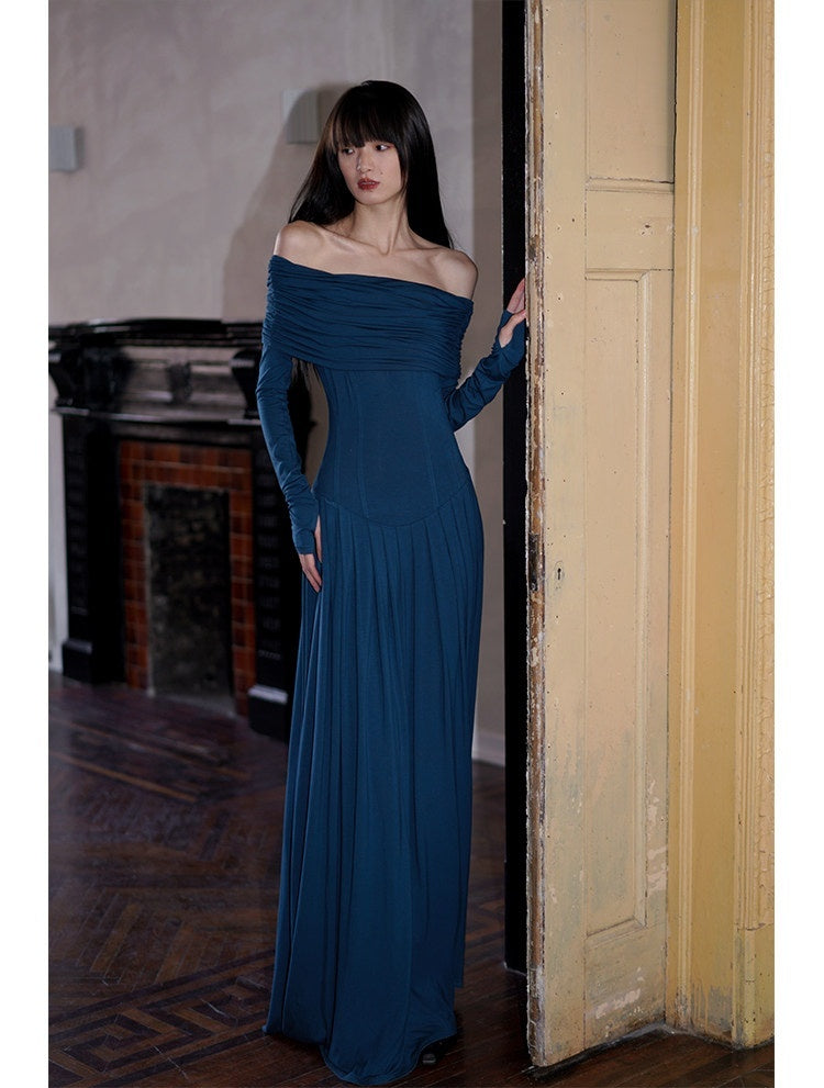 badtaste_Peacock_Blue_Off_Shoulder_Slim_Two_Piece_Women's_Strapless_Maxi_Dresses_705287069238_MISSTT