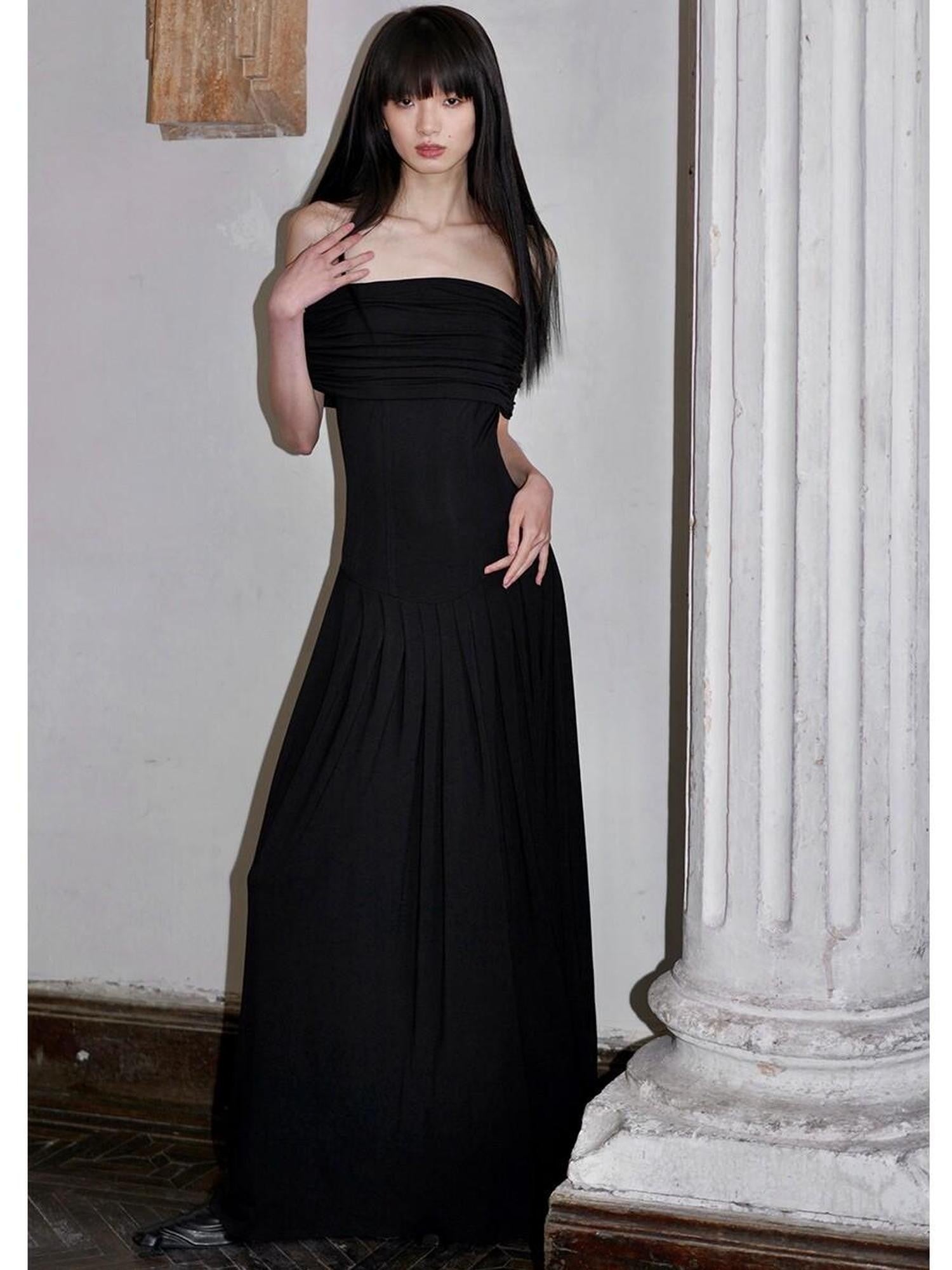 badtaste Peacock Blue Off Shoulder Slim Two Piece Women's Strapless Maxi Dresses