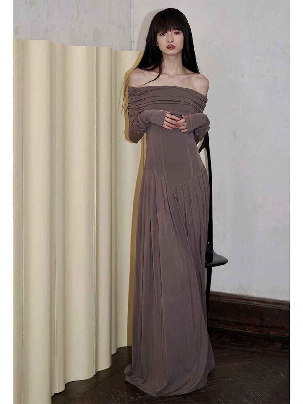 badtaste Peacock Blue Off Shoulder Slim Two Piece Women's Strapless Maxi Dresses