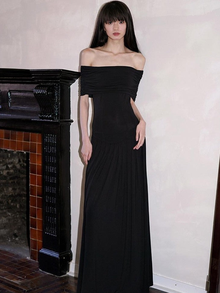 badtaste Peacock Blue Off Shoulder Slim Two Piece Women's Strapless Maxi Dresses