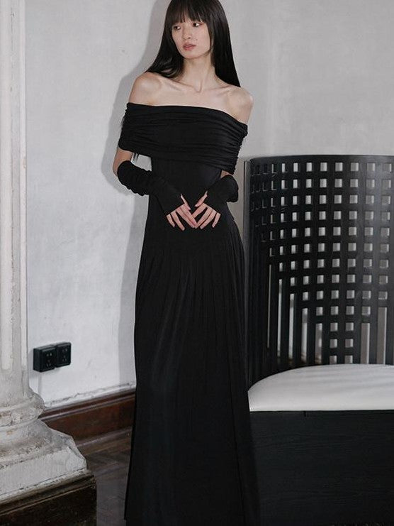 badtaste Peacock Blue Off Shoulder Slim Two Piece Women's Strapless Maxi Dresses