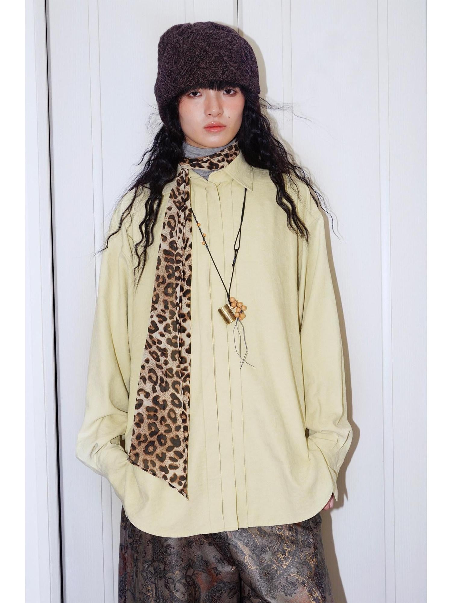 badtaste Pink Brushed Solid Vintage Loose Casual Long Sleeve Women's Oversized Shirts