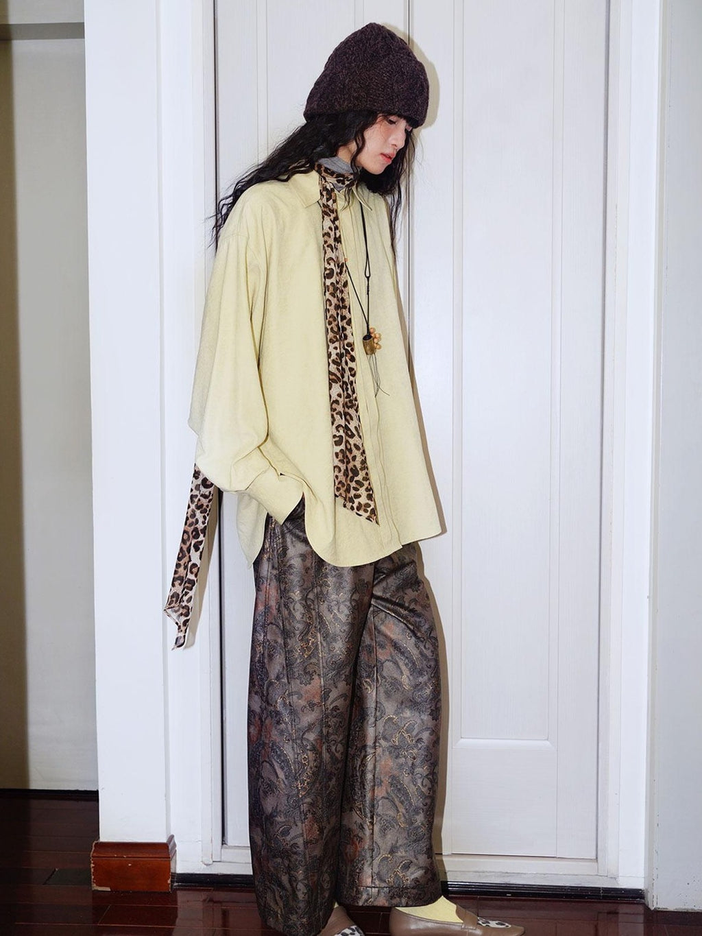 badtaste Pink Brushed Solid Vintage Loose Casual Long Sleeve Women's Oversized Shirts