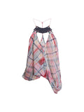badtaste_Plaid_Asymmetric_Twist_Knot_Beaded_V-neck_Women's_Semi_Sheer_Halter_Tops_1059113534191_MISSTT