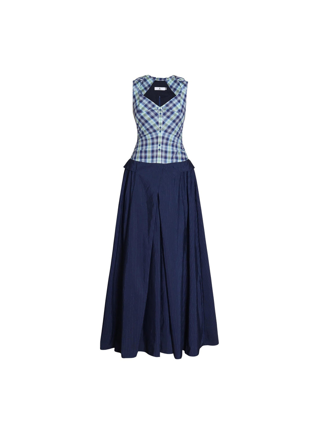 badtaste_Plaid_Colorblock_Spliced_Collared_Faux_Two_Piece_Women's_Slip_Maxi_Dresses_1042308008745_MISSTT