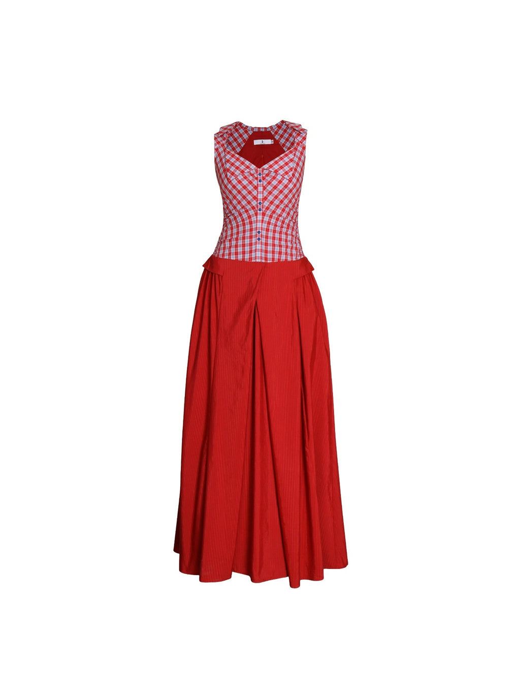 badtaste_Plaid_Colorblock_Spliced_Collared_Faux_Two_Piece_Women's_Slip_Maxi_Dresses_1042308008745_MISSTT