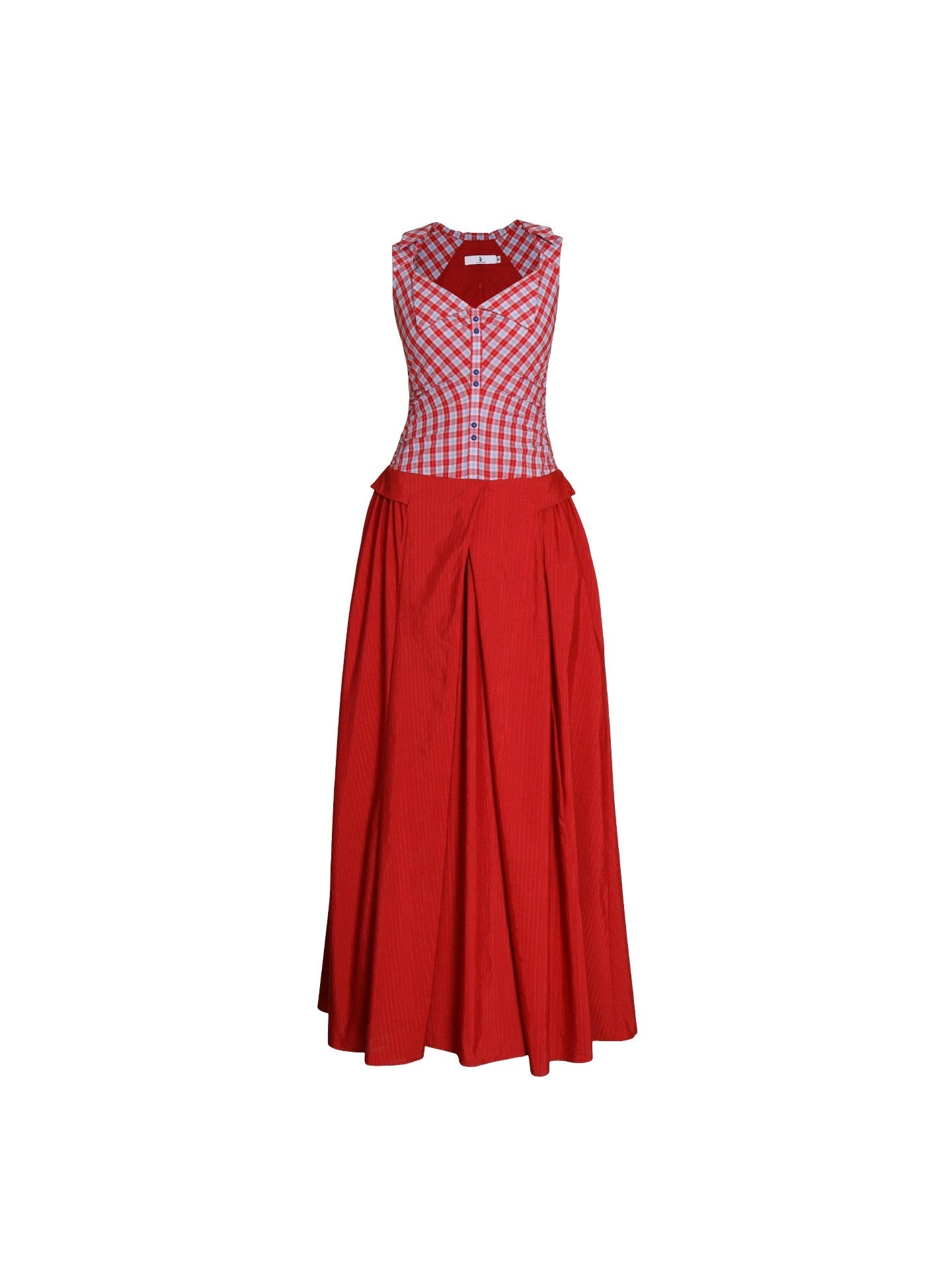 badtaste_Plaid_Colorblock_Spliced_Collared_Faux_Two_Piece_Women's_Slip_Maxi_Dresses_1042308008745_MISSTT