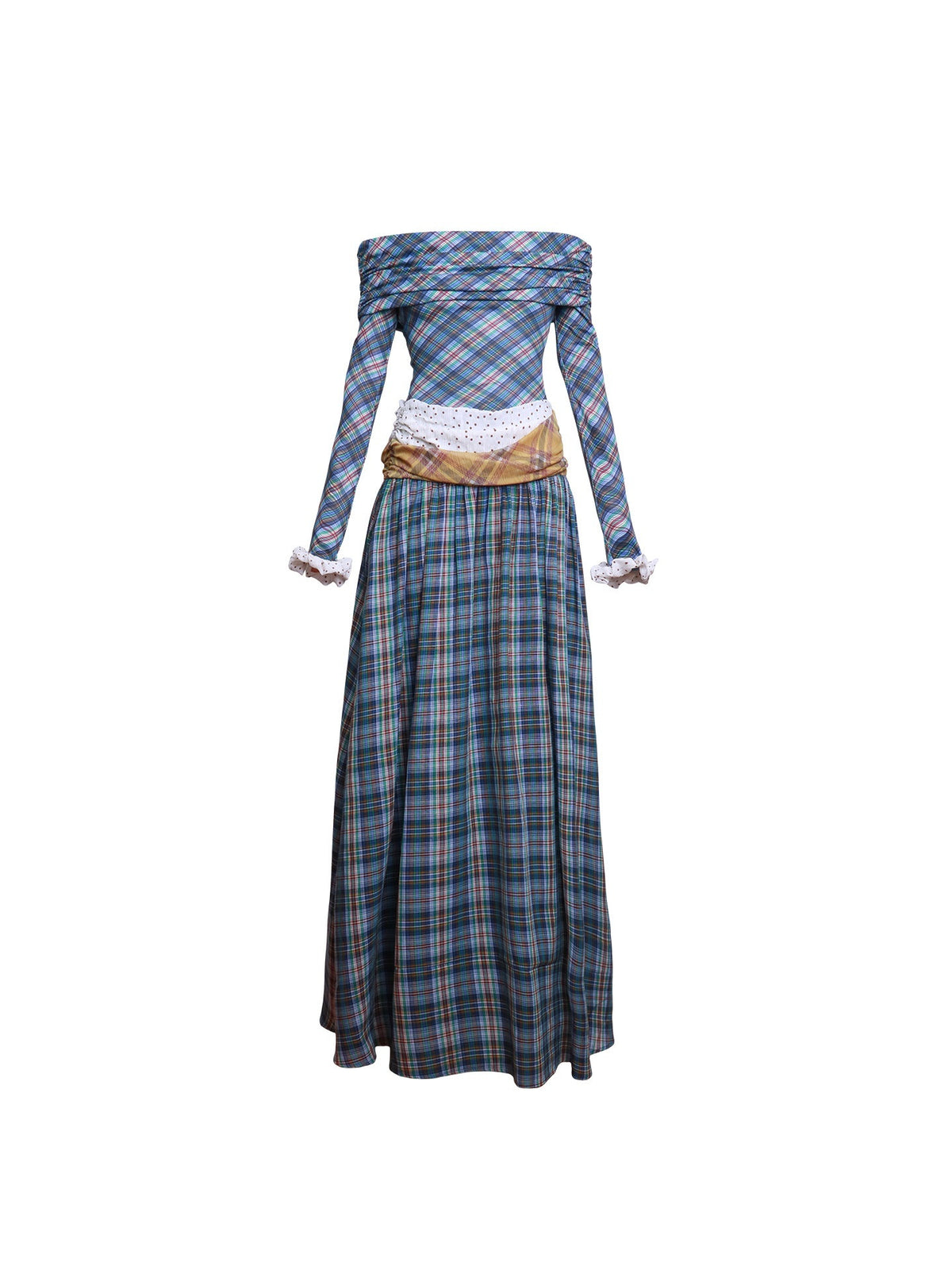 badtaste_Plaid_Colorblock_Vintage_Off_Shoulder_Long_Sleeve_Women's_Strapless_Maxi_Dresses_975381109930_MISSTT