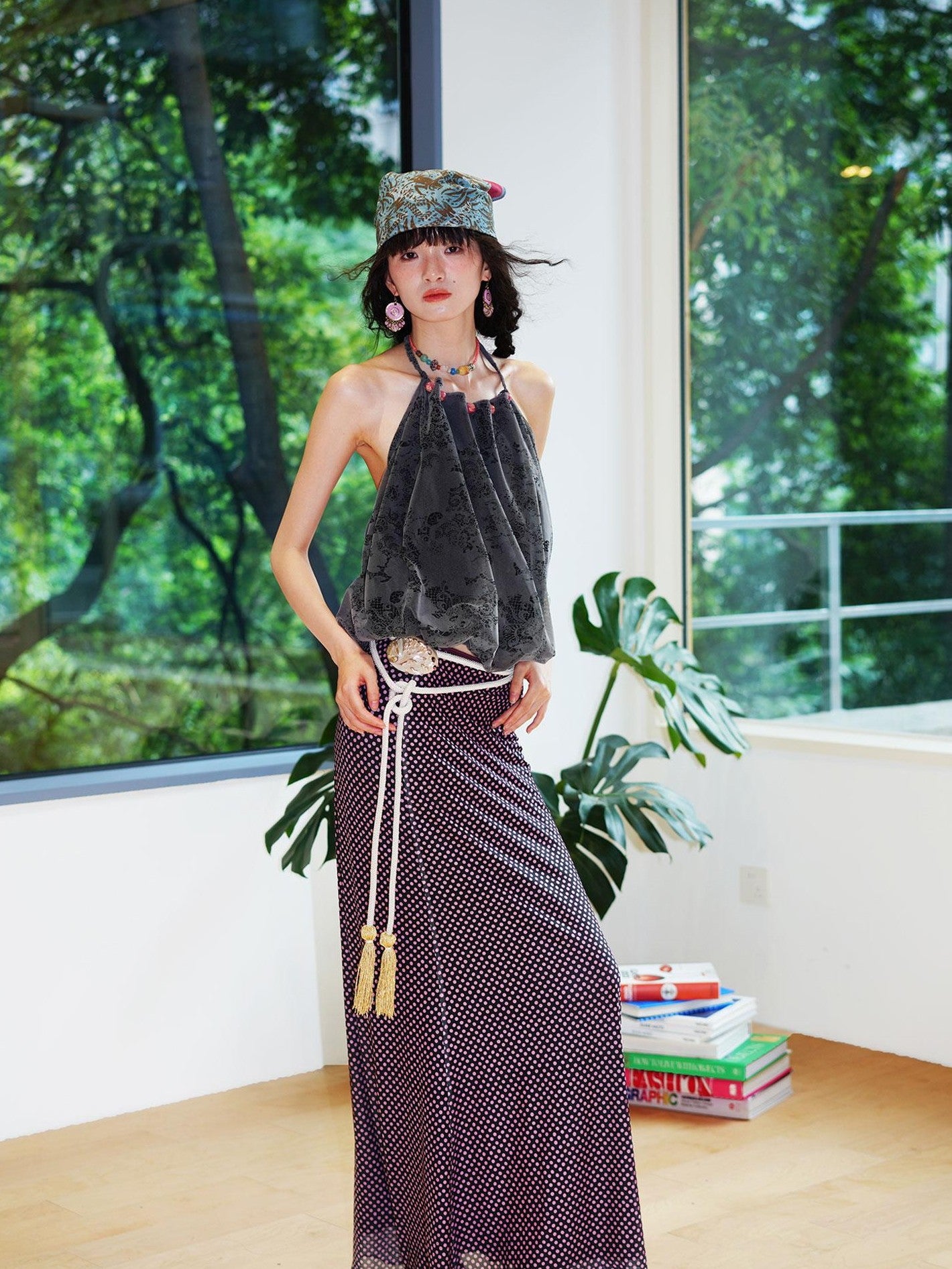 badtaste Polka Dot Contrast Print Mesh Tulle Slim Fit Women's Mermaid Skirts