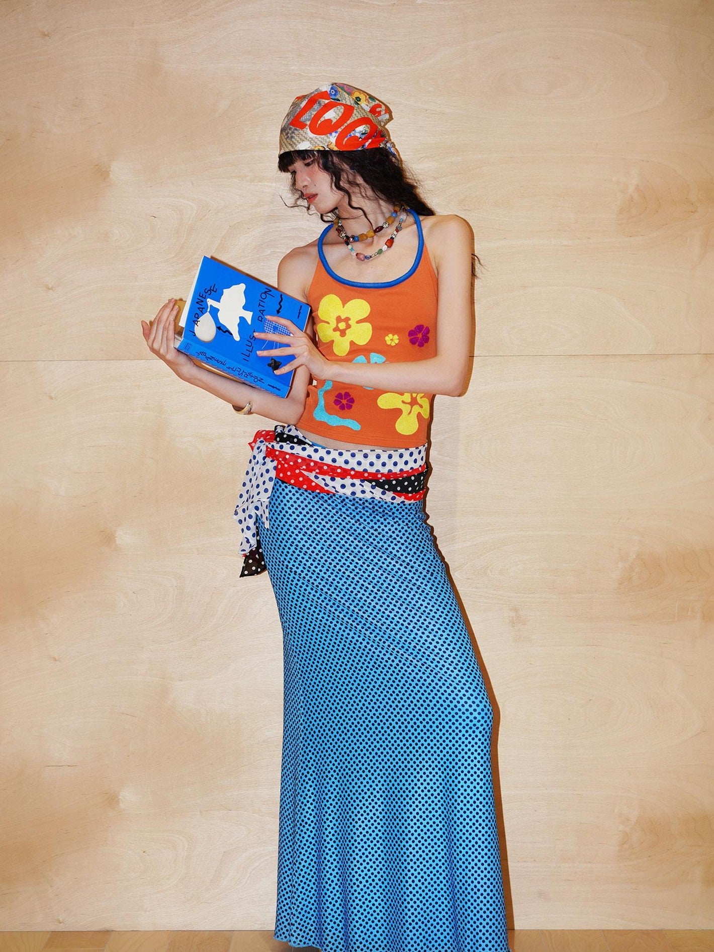 badtaste Polka Dot Contrast Print Mesh Tulle Slim Fit Women's Mermaid Skirts