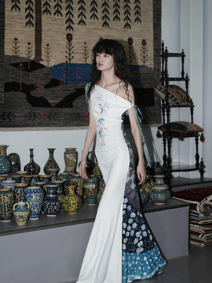 badtaste Printed New Chinese Reversible Sleeveless Slim Women's Slip Maxi Dresses