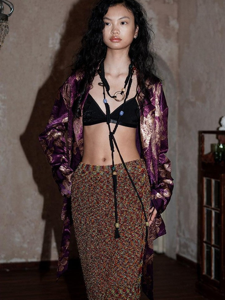 badtaste Printed Western Retro Tie Front Loose Oversized Women's Blazers