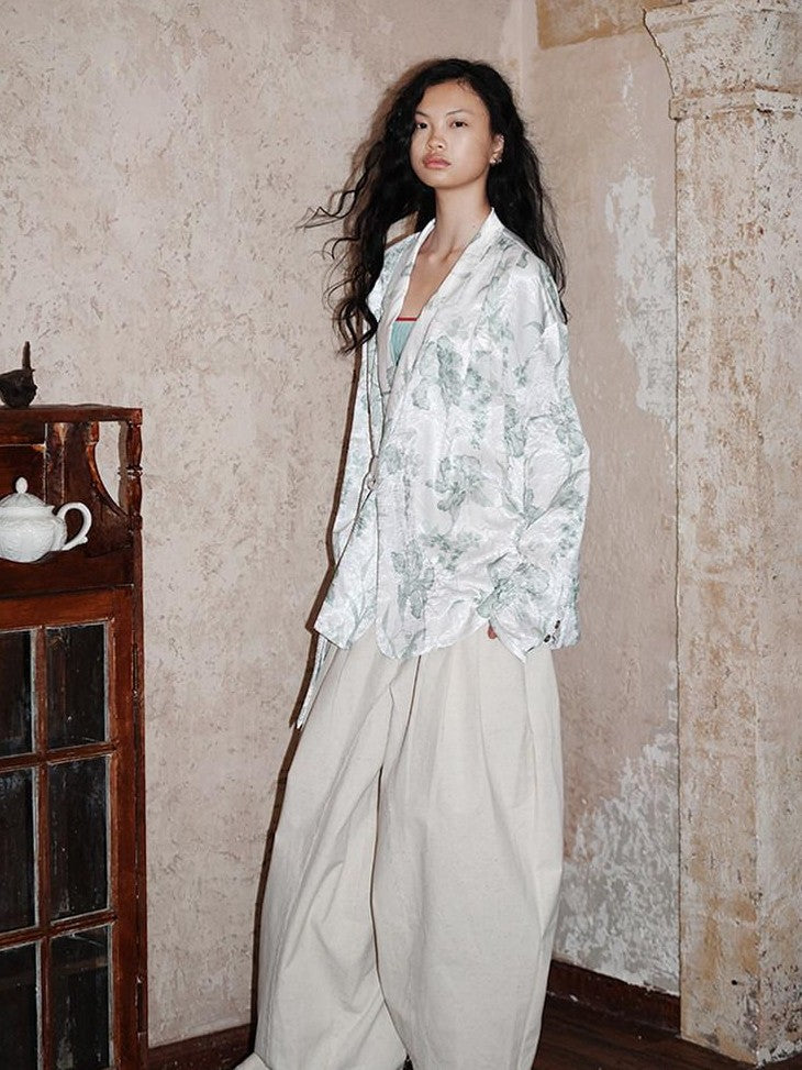 badtaste Printed Western Retro Tie Front Loose Oversized Women's Blazers
