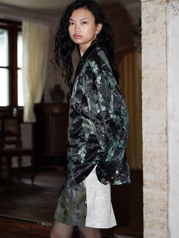 badtaste Printed Western Retro Tie Front Loose Oversized Women's Blazers