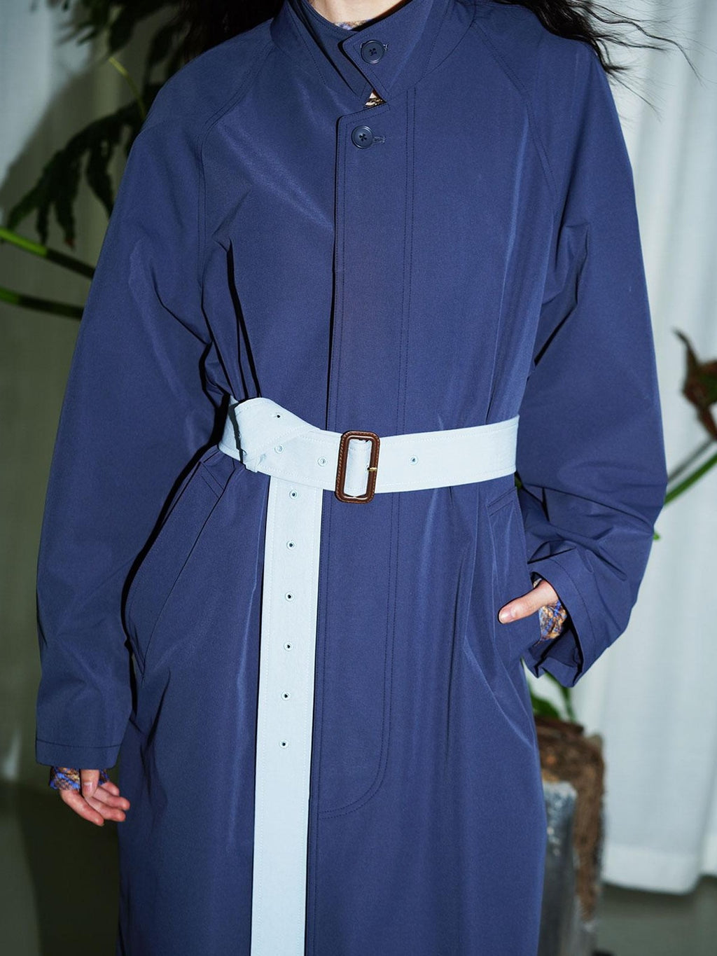 badtaste Retro British Stand Collar Zipper Straight Women's Long Coats