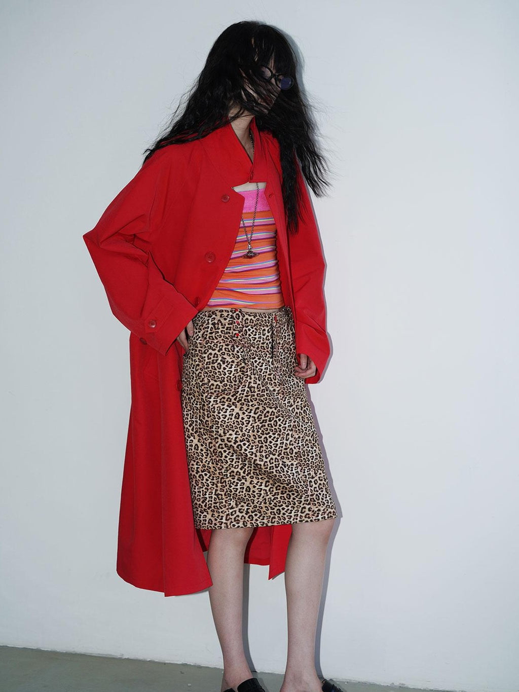 badtaste Retro British Stand Collar Zipper Straight Women's Long Coats