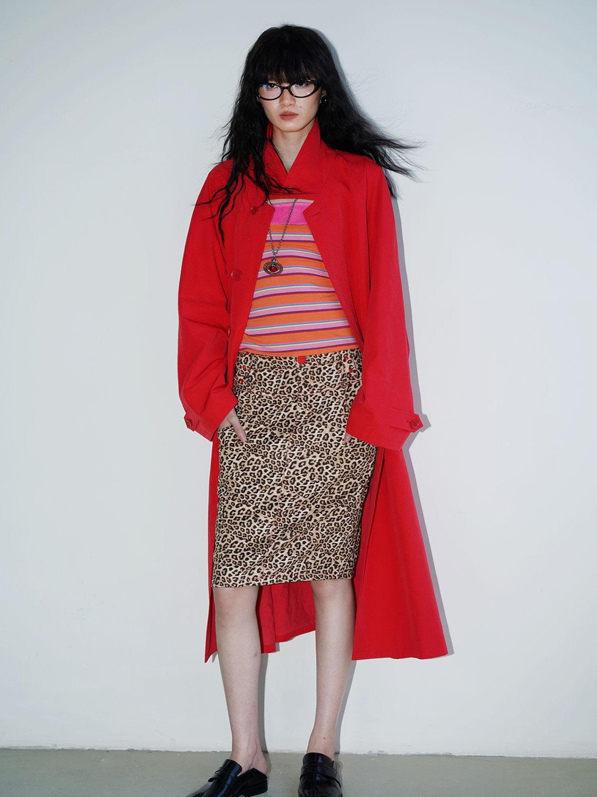 badtaste Retro British Stand Collar Zipper Straight Women's Long Coats