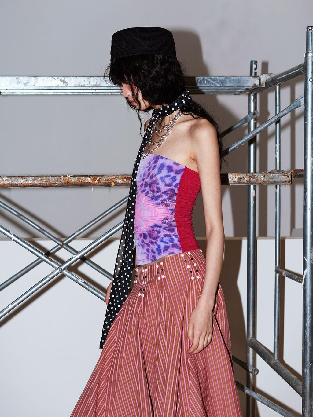 badtaste Retro Western Leopard Print Colorblock Women's Other Tube Tops