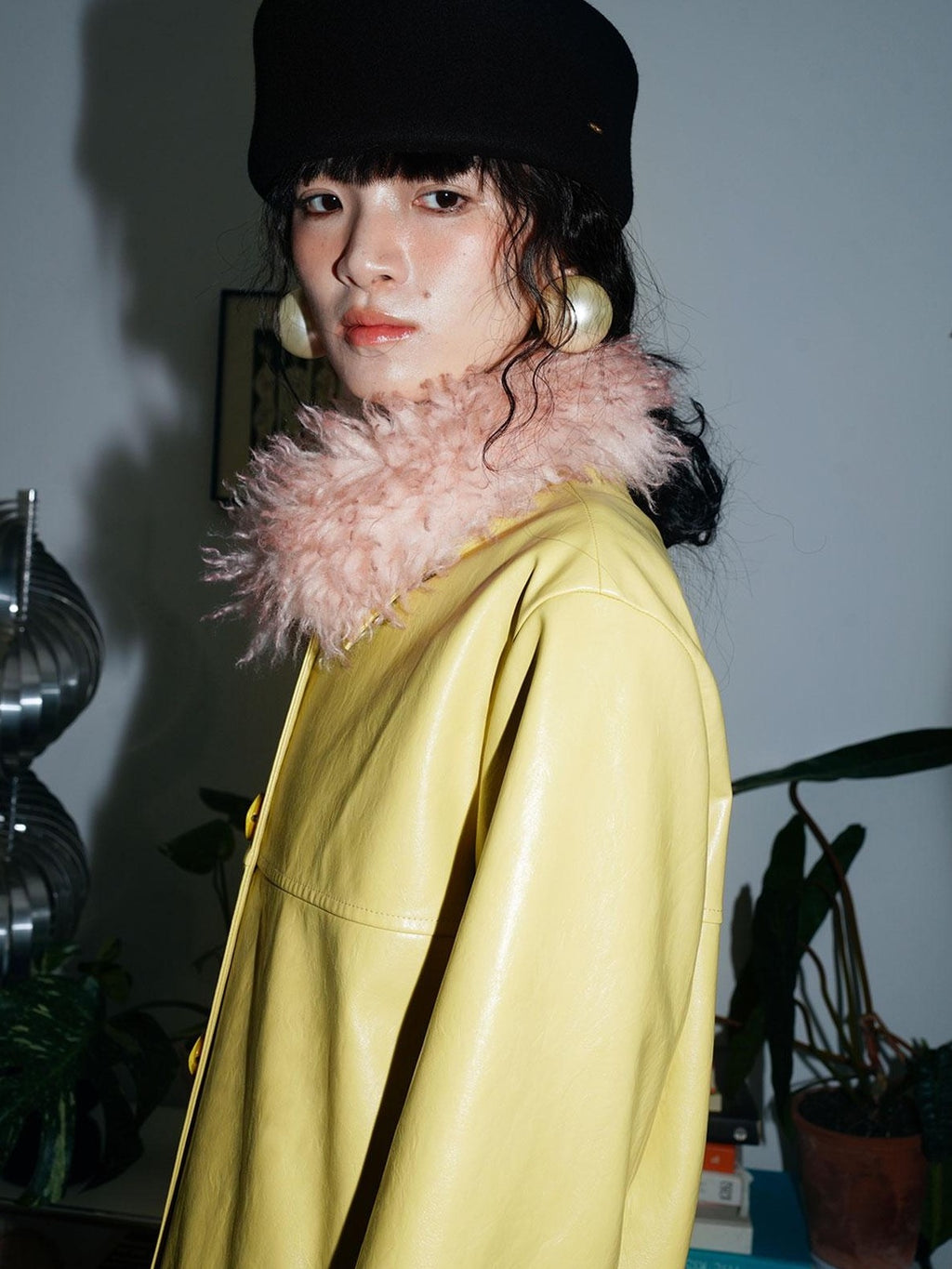 badtaste Retro Western Solid Color Split Panel Design Women's Leather Style Trench Coats