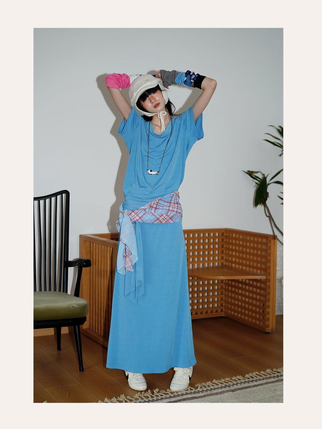 badtaste Rose Pink Vintage Solid Lapel Tie Oversized Women's Casual Maxi Dresses