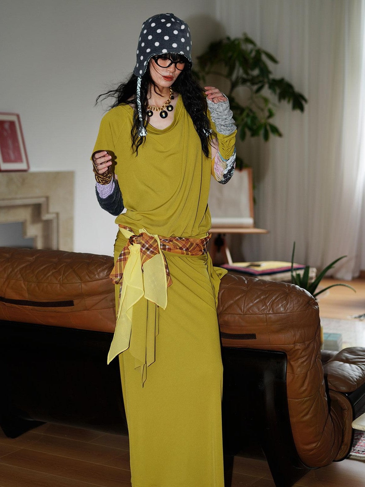 badtaste Rose Pink Vintage Solid Lapel Tie Oversized Women's Casual Maxi Dresses