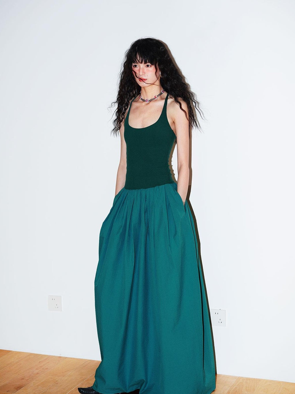 badtaste Sheer Ornate Embroidered Rhinestone Women's Other Fabric Slip Maxi Dresses