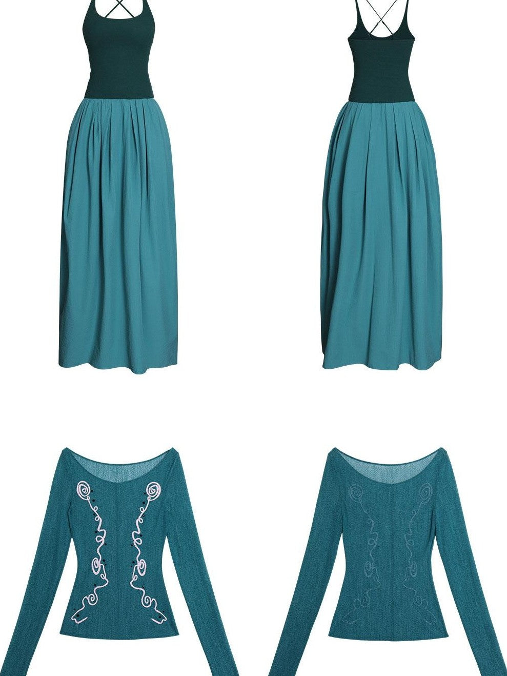 badtaste Sheer Ornate Embroidered Rhinestone Women's Other Fabric Slip Maxi Dresses