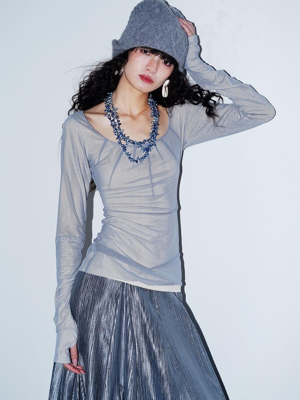 badtaste Slimming Fitted Knit Round Neck Women's Solid Pullover Long Sleeve T-shirts