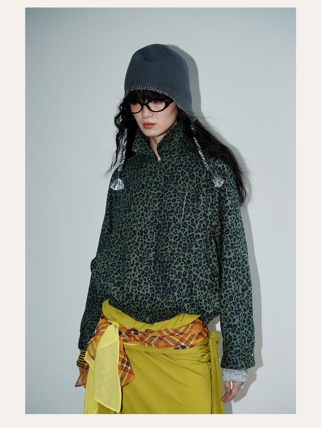 badtaste Solid Color Raglan Sleeve Cotton Women's Cropped Jackets
